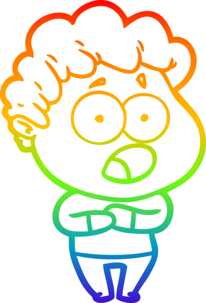 gökkuşağı gradyanı çizimi bir insan tarafından çizilmiş şok bir adam