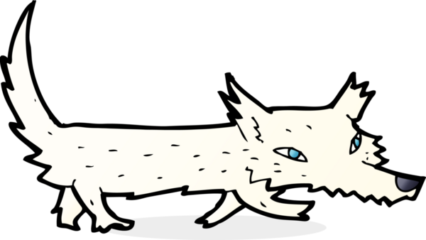 Bir insan tarafından çizilmiş küçük bir kurt.