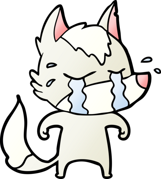 Bir insan tarafından çizilmiş ağlayan kurt çizgi filmi.