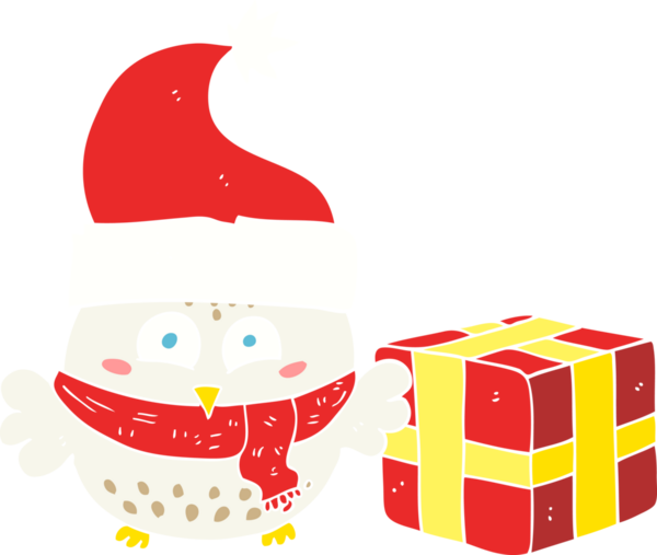 Bir insan tarafından çizilen baykuşun düz renk çizimi