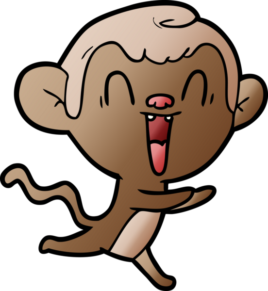 Bir insan tarafından çizilmiş gülen maymun çizgi filmi