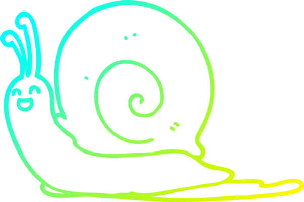 Bir insan tarafından çizilmiş soğuk çizgi bir salyangoz çizimi