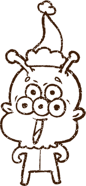 Bir insan tarafından çizilen Noel Uzaylı Kömürü