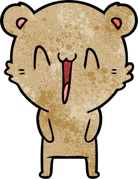 Bir insan tarafından çizilmiş mutlu ayı karikatürü