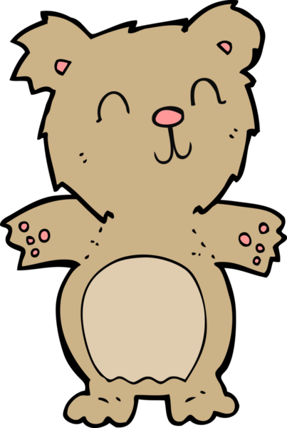 Bir insan tarafından çizilmiş sevimli oyuncak ayı.