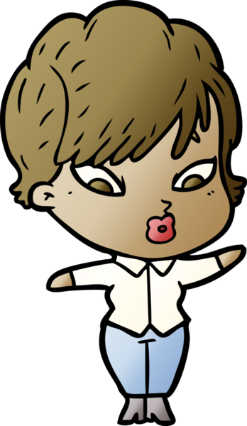 Bir insan tarafından çizilmiş karikatür kadın.