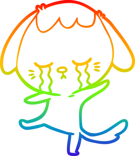 gökkuşağı gradyan çizimi bir insan tarafından çizilmiş ağlayan çizgi köpek çizimi