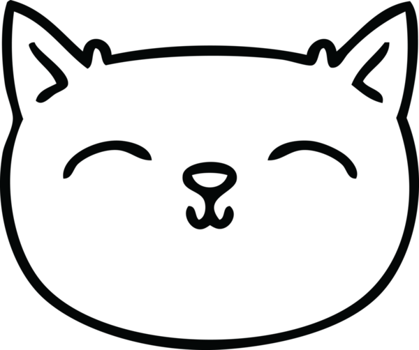 Bir insan tarafından çizilmiş garip çizgi film kedi yüzü.