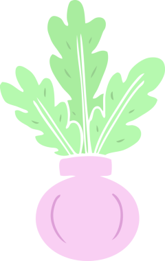 Vazoya bir insan tarafından çizilmiş bitki.