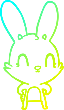 Bir insan tarafından çizilmiş şirin bir çizgi film tavşanı çizimi.