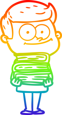 Bir insan tarafından çizilmiş mutlu bir adamın çizgi çizimi.