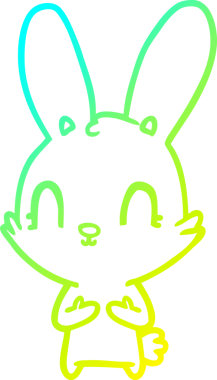 Bir insan tarafından çizilmiş şirin bir çizgi film tavşanı çizimi.