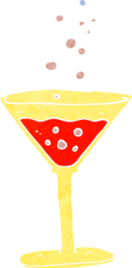 bir insan tarafından çizilmiş karikatür kokteyli