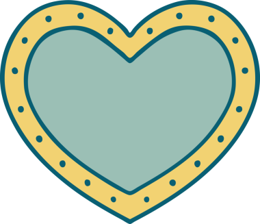 Bir insan tarafından çizilmiş bir kalbin ikonik dövme şekli