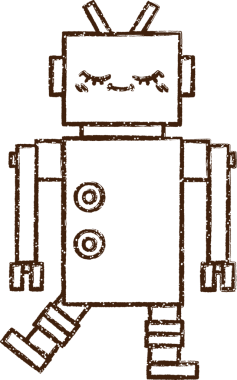 Robot Kömür Bir insan tarafından çizilmiş