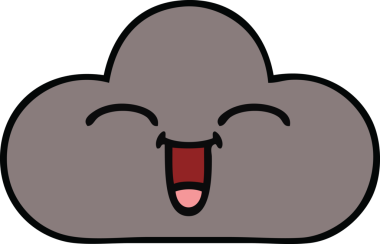 Bir insan tarafından çizilmiş fırtına bulutunun sevimli karikatürü.