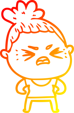 Bir insan tarafından çizilmiş kızgın bir karikatür çizimi.