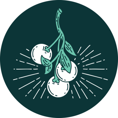 Bir insanın çizdiği ökse otu dövmesi ikonu.