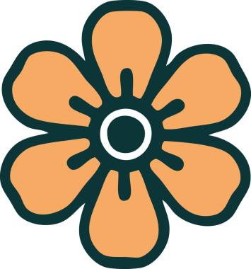 Bir insan tarafından çizilmiş bir çiçeğin ikonik dövme şekli