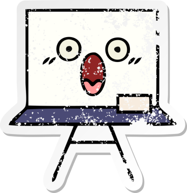 Bir insan tarafından çizilmiş beyaz bir karikatür çıkartması.