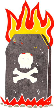 bir insan tarafından çizilmiş ürkütücü bir mezar.