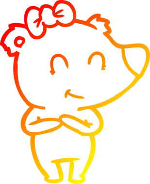 Bir insan tarafından çizilmiş dişi ayı karikatürü.