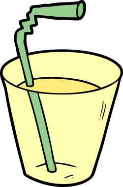 Bir insan tarafından çizilmiş samanlı çizgi film içeceği.