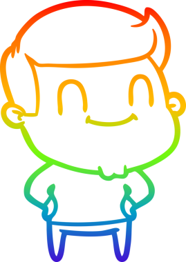 Bir insan tarafından çizilmiş mutlu bir adamın çizgi çizimi.