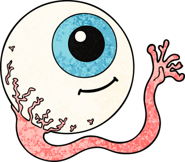 Bir insan tarafından çizilmiş çizgi film gözü.