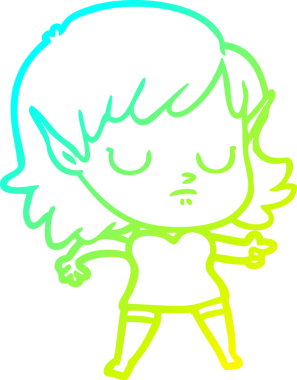 Bir insan tarafından çizilmiş soğuk gradyan çizgi çizimi.