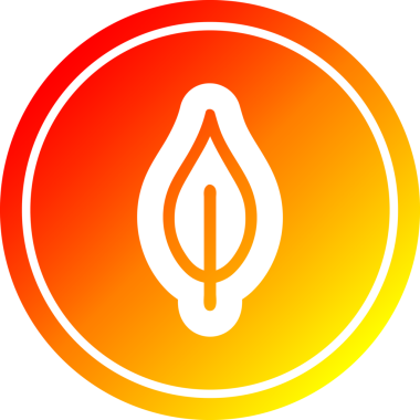 Bir insan tarafından çizilmiş doğal yaprak dairesel simgesi.