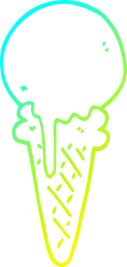 Bir insan tarafından çizilmiş dondurma külahının soğuk gradyan çizimi.