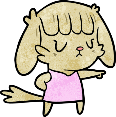 Çizgi filmdeki köpek kız bir insan tarafından çizilmiş.