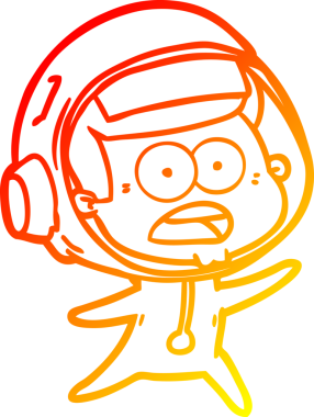 Bir insan tarafından çizilmiş bir çizgi film çizimi, astronotu şaşırttı.