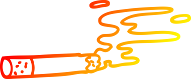 Bir insan tarafından çizilmiş çizgi bir sigaranın sıcak çizgi çizimi