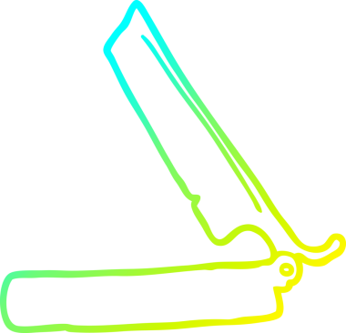 Bir insan tarafından çizilen geleneksel jiletin soğuk çizgi çizimi