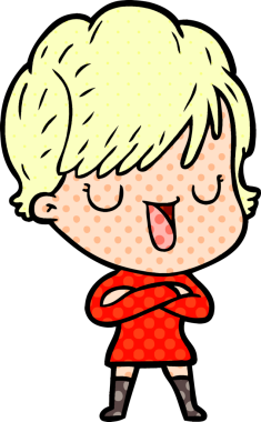 Bir insan tarafından çizilmiş bir karikatür kadın konuşuyor.