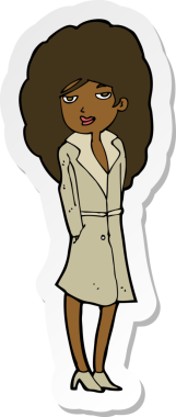 Bir insan tarafından çizilmiş bir kadın casusun çıkartması.