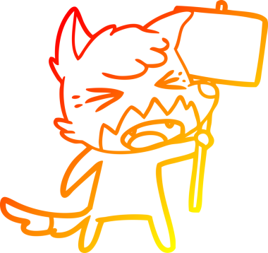 Bir insan tarafından çizilmiş işaretli kızgın bir tilki çizgi çizimi.