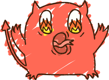 Alevli Şeytan Tebeşiri Bir insan tarafından çizilmiş