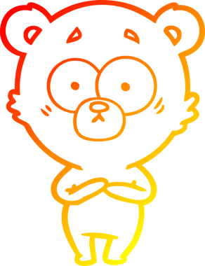 Bir insan tarafından çizilmiş bir ayı çizgi filminin sıcak gradyan çizimi