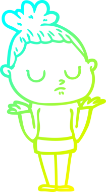 Bir insan tarafından çizilmiş soğuk bir çizgi film çizimi.