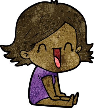 Bir insan tarafından çizilmiş mutlu bir kadın.