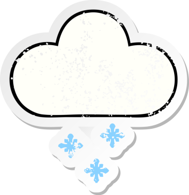 Bir insan tarafından çizilmiş tatlı bir karikatür kar bulutunun sıkıntılı çıkartması