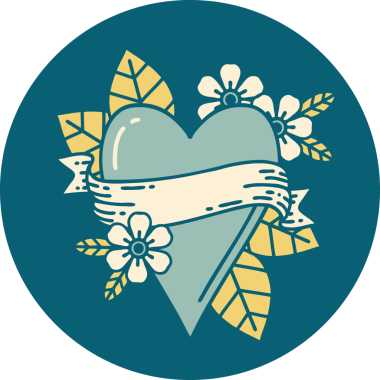 Bir insan tarafından çizilmiş kalp ve bayrağın ikonik dövme şekli