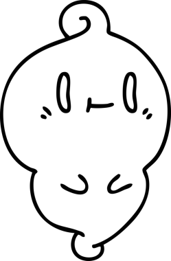 Bir insan tarafından çizilmiş mutlu bir cadılar bayramı hayaletinin çizgi karalaması