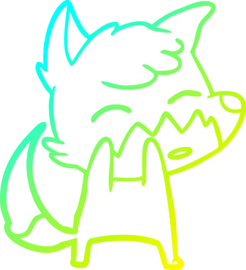 Bir insan tarafından çizilmiş bir tilki çizgi çizimi.