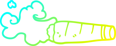 Bir insan tarafından çizilmiş puro içen bir çizgi film çizimi.