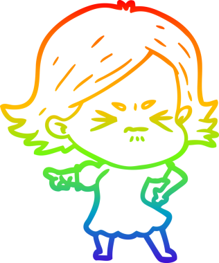 Bir insan tarafından çizilmiş kızgın bir karikatür çizimi.