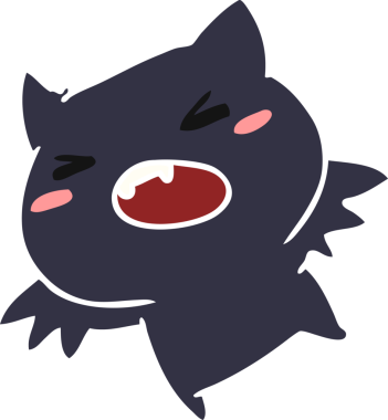 Bir insan tarafından çizilmiş kawaii sevimli yarasasının çizgi film çizimi